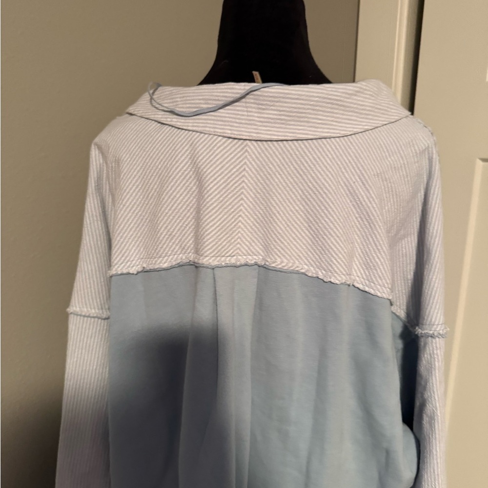 Free People Madeleine Sweatshirt in Winter Sky Medium - Picture 6 of 8
